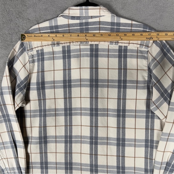 Frank & Eileen Eileen Relaxed Plaid Button Up Shirt Women's Large Cream Gray - Picture 9 of 10